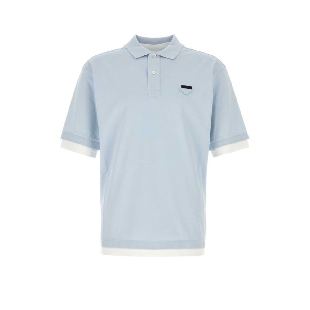 Prada Men Powder Blue Piquet Polo Shirt